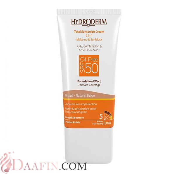 ضد آفتاب بژ طبیعی فاقد چربی SPF50 هیدرودرم