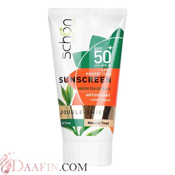 ضد آفتاب دابل شیلد رنگی فاقد چربی عصاره چای سبز +SPF50 شون