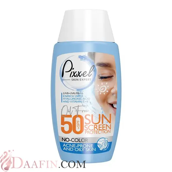 ضد آفتاب بی‌رنگ پوست چرب و جوش‌دار +SPF50 پیکسل