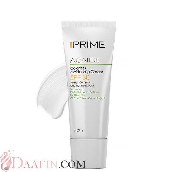 کرم مرطوب کننده بی رنگ Acnex فاقد چربی SPF30 پرایم