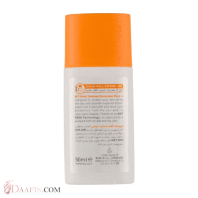 فلوئید ضدآفتاب بی‌رنگ مای SPF50 مدل Hyaluronic Acid مناسب انواع پوست، حجم 50 میلی‌لیتر