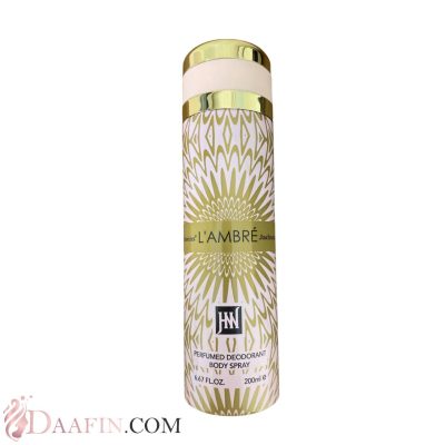 اسپری بدن زنانه جانوین مدل L'AMBRE حجم 200 میلی لیتر